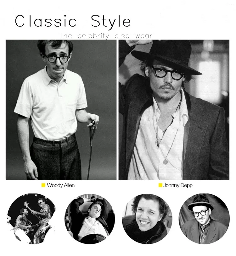 CL Real Handmade Acetate Frames Johnny Depp Glasses Men Superstar Demi Color Brand Optical Frame Cat Eye Prescription Lenses  (21)