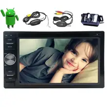 Android 6.0 doble 2DIN GPS del coche reproductor de DVD en el tablero de navegación vehículo Radios headunit soporte 1080 p vídeo WiFi Bluetooth obd2 + cam