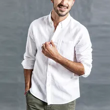 Feitong хлопок льняная рубашка Мужская Летняя Повседневная льняная хлопковая рубашка с длинным рукавом