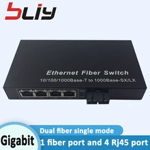Bliy 1G4E 20 км 1000 м двойной волоконный одномодовый SC волоконный порт RJ45 ethernet порт волоконно-оптический медиаконвертер ethernet коммутатор gigabit