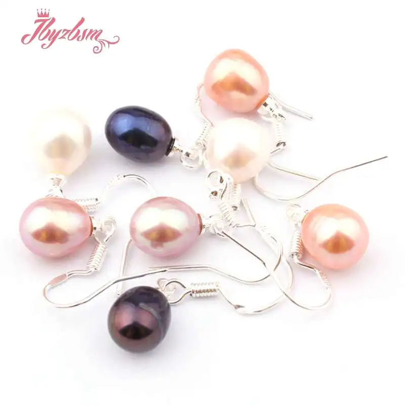 

Natural Oval Freshwater Pearl Tibetan Silver Dangle Hook Earrings 1 Pair Fashion Jewelry Women Gift,Wholesale Free Shipping