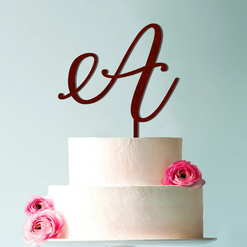 Letter A Cake Topper, Rustic Cake Topper, Custom Wood Wedding Cake