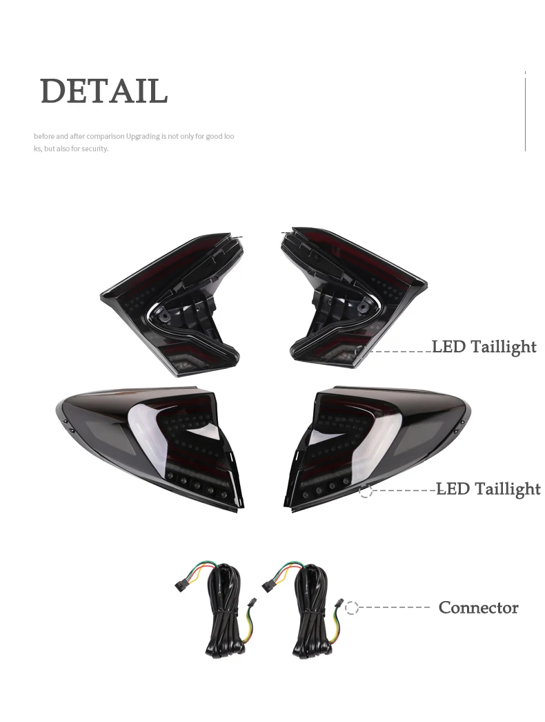 Top D-YL Car styling for Toyota CHR Taillights 2017-2018 C-HR CH-R Toyota Tail Led Tail Lights Fog Rear  DRL + Brake + Park + Signal 10