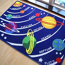 Детский развивающий ковер с изображением Галактики, звезд, голубой ковер с солнечной системой, Детский ковер для игровой комнаты и детской комнаты