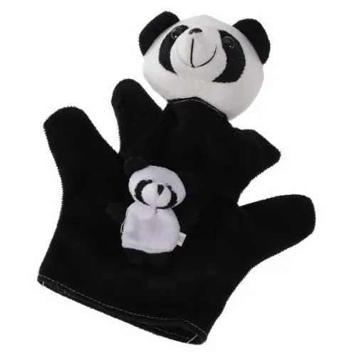 Panda Black and White Finger Puppet and Hand Puppet P1E1 T2N7 