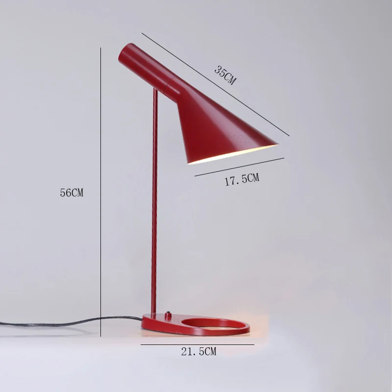 Ретро промышленный духовой Железный арт AJ настольная лампа Светодиодная настольная лампа для спальни прикроватная для кабинета офисная декоративная настольная лампа - Цвет абажура: Red