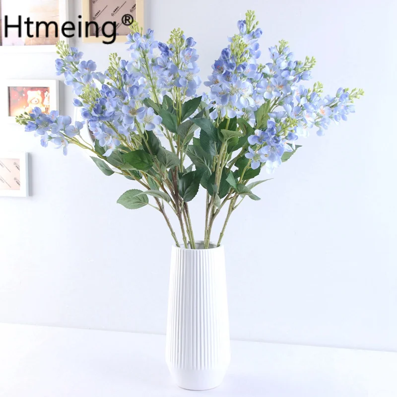 

Artificial Hyacinth/Delphinium Silk flowers Lilac With Greenery Branches for Home Party Garden Decoration Crafting Displaying