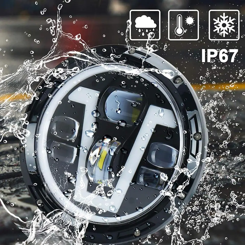  7 Inch Motorcycle LED Headlight 50W 12V Round Led Spotlight for Harley Davidson Light For Honda CB4 - 33019976302