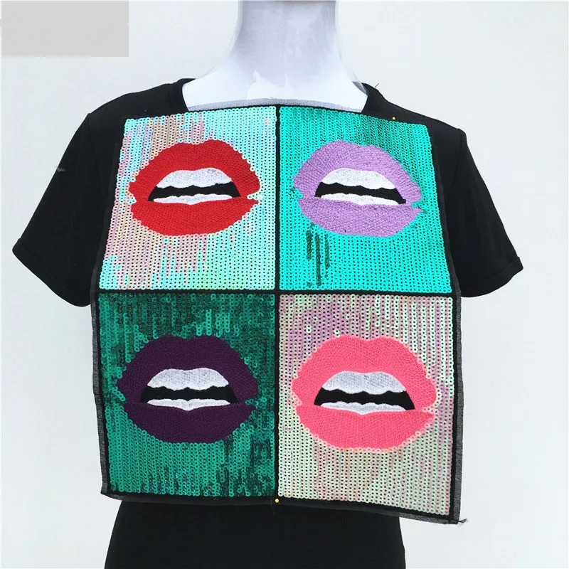 1pc-Oversized-Lips-Square-Sequins-Patches-T-shirt-Dress-Adornment-Decals-Of-Patches-Need-To-Hand_