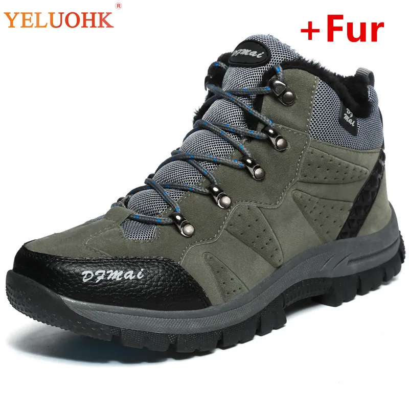 

38-48 Winter Boots Men Plush Warm Winter Shoes Men Anti skidding Winter Men Boots Big Size