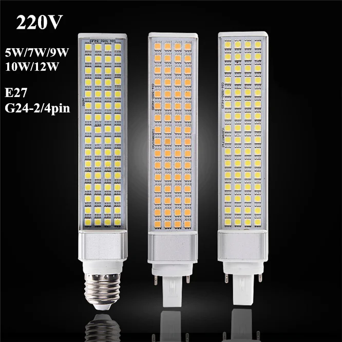 

Hot sale Tube lamp Led light E27 G24-2/4pin led lamp bulb 5W 7W 9W 10W 12W LED Corn Bulb Lamp IP20 2835 Lamp beads 220V