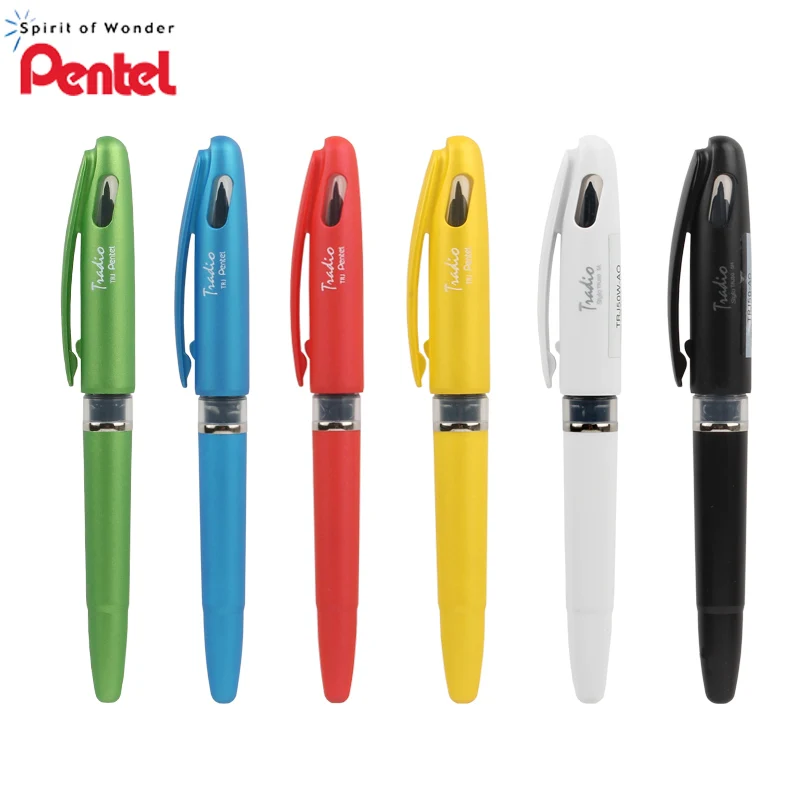 

Pentel TRJ50 Paiten Pen Large Capacity Ink Signature Pen Business Pen Thick Black/Red/Blue Soft Head