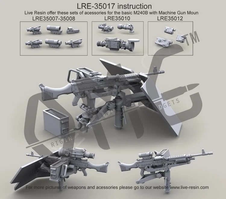 

[Scale Model Kit] Live Resin LRE-35017 1/35 M240B Military Systems Group Inc. H24-6 Machine Gun Mount with HMMWV mount and armour shield