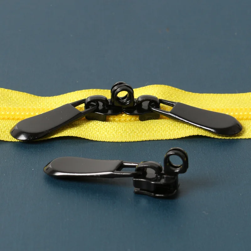 

NEW 5#2pcs Black Metal Lock Zipper Slider For Nylon Spiral For Repair Diy Luggage Bags Tents Garment Accessories High Quality