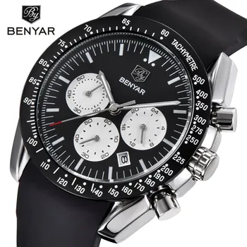 

BENYAR Men Watch Quartz Sport Watch Luxury Brand Silicone Strap Business Waterproof Wrist Watch Men Clock Male Relogio Masculino