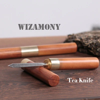 Pearwood tea knife WIZAMONY, высокое качество, 1 шт., набор ножей из нержавеющей стали для чая пуэр, инструменты, игла для чая, конус пуэр, торт из сандалового дерева чайная нож, инструменты для пуэр - Цвет: Pearwood tea knife