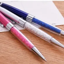 100 шт./лот 2in1 кристалл ручка милые брендовые кристалл алмаза Шариковая ручка Сенсорный экран Шариковая ручка для IPad IPhone офиса