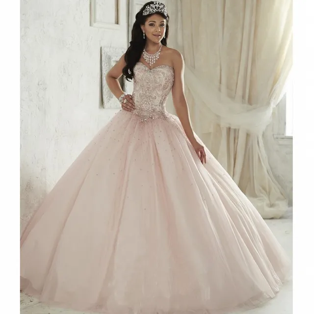 vestido de 15 rosa claro