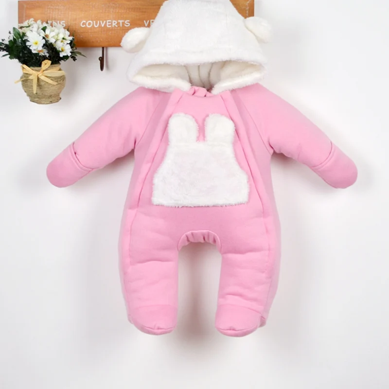 

New 2016 autumn winter Coveralls roupa infantil down cotton romper baby coat newborn baby girls clothes thick jumpsuit OUTERWEAR
