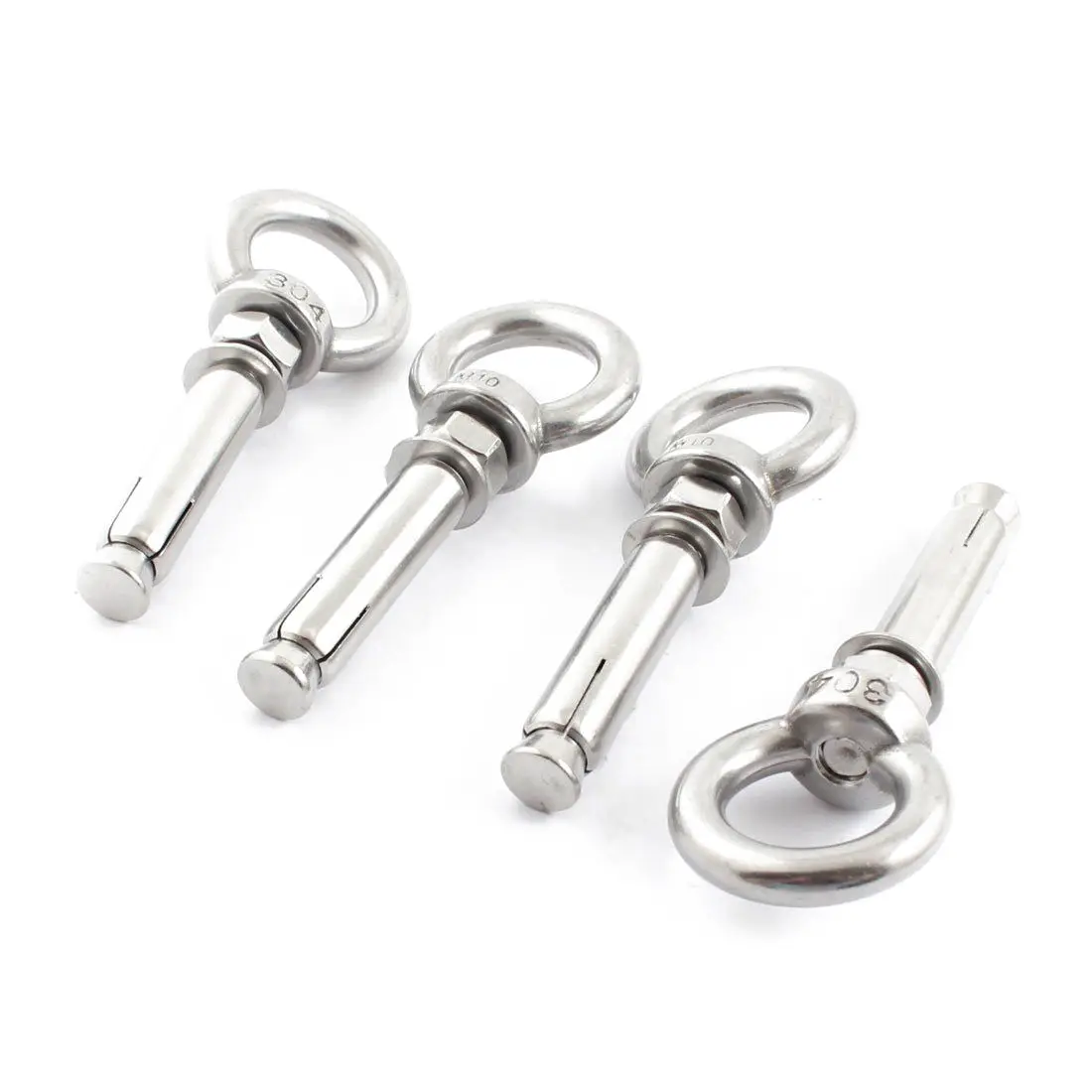

Useful 4x Stainless Steel Wire Rope Raw Style Shield Anchor Eye Bolts M10 Silver