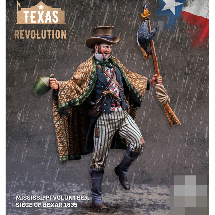 1/24 волонтер миссипи SIEGE OF BEXAR 1835 модель GK из смолы в разобранном виде и