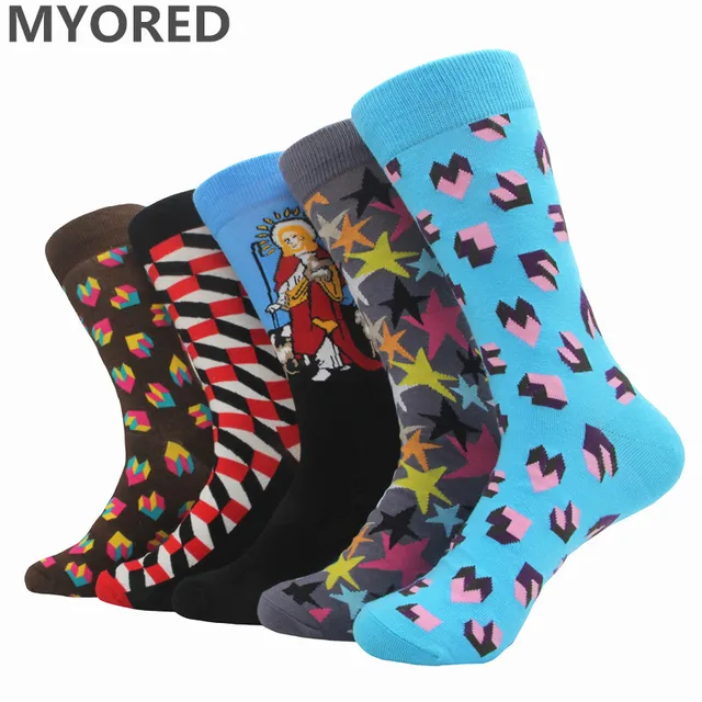 Aliexpress Myored 5pairs Lot Brand Mens Socks Combed Myored 5pairs Lot Brand Mens Socks Combed Cotton Sock Colorful Novelty Wedding Men