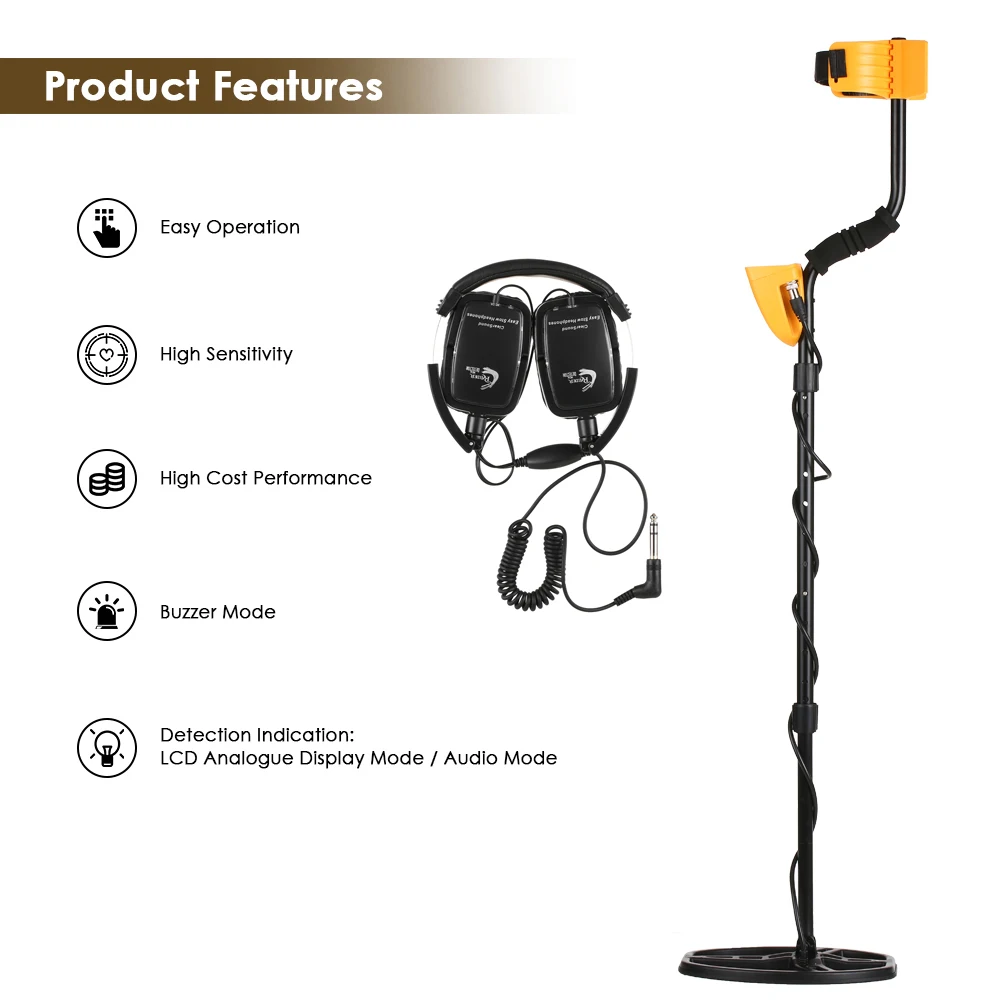 

High Sensitivity Metal Detector Gold Digger Jewelry Hunting Treasure Underground Search LCD detector de metal with Earphone