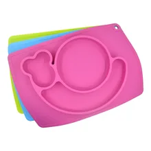 Bébé Napperon Plaque/Plateau Aspiration modèles Silicone Napperons pour enfants 38*25 cm Napperon pour restaurant facile à propre tapis en silicone