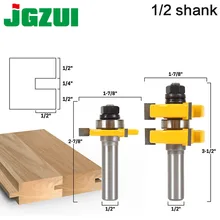 2 шт 1/" хвостовик 12 мм хвостовик Язык и паз маршрутизатор Набор бит-Большой стоковый деревообрабатывающий резак TenonCutter для деревообработки RCT15211