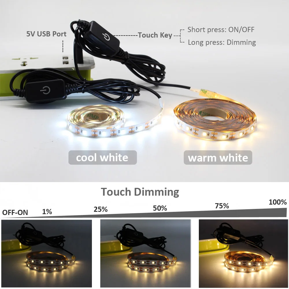 Светодиодная водонепроницаемая лента приглушаемая LED полоска для подсветки