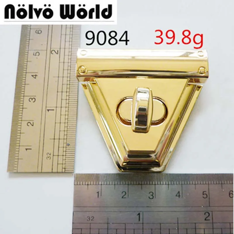 

5pcs Leather Bags Triangle Locks Purse Triangular Twist Turn Lock Purse Snap Clasps Closure for Handbag Bag
