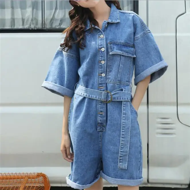 

Leisure Bodysuit Women Denim Suits loose Playsuits Casual Romper Womens Jumpsuit