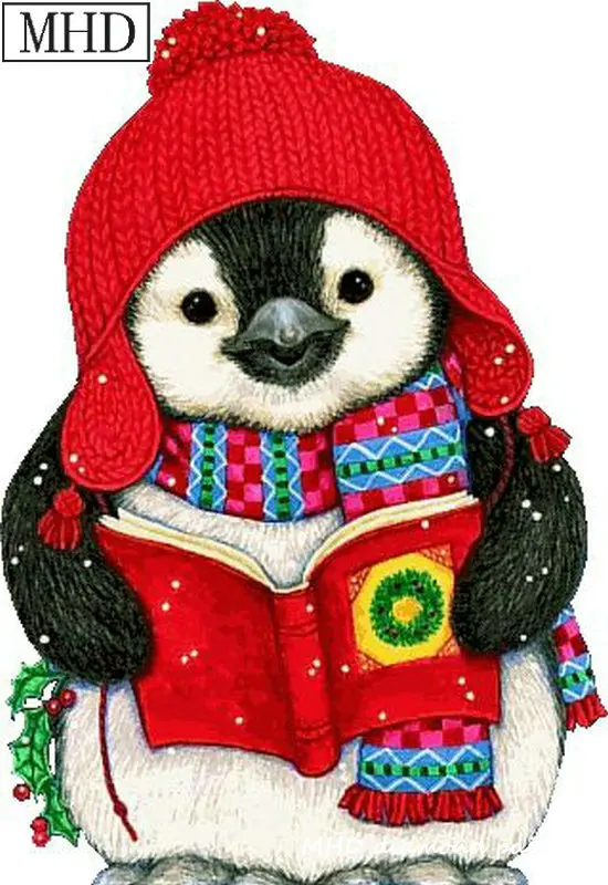 MHD 100% Resin Full Square 5d Diy Diamond Painting Cute Christmas Penguin Pattern Cross Stitch Digital Stick Drill Embroidery | Дом и сад