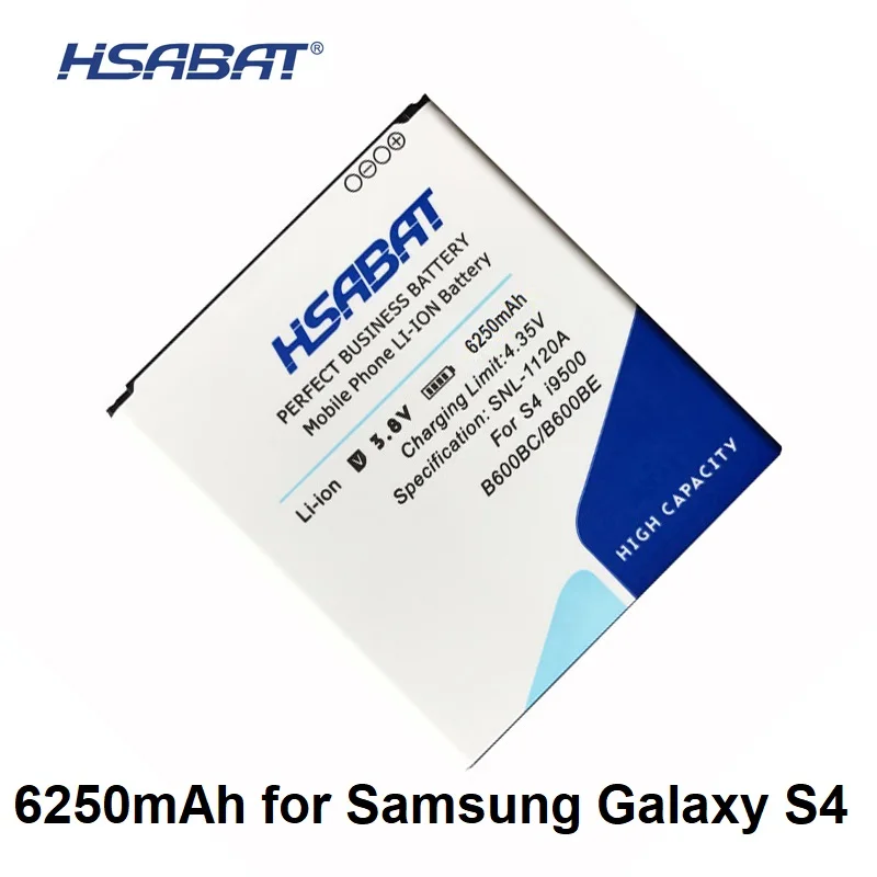 

HSABAT 6250mAh B600BC B600BE Battery For Samsung Galaxy S4 SIV i9500 S4 Active I9295 i9505 i9502 i9508 g7106 i9158 i9506 Grand 2