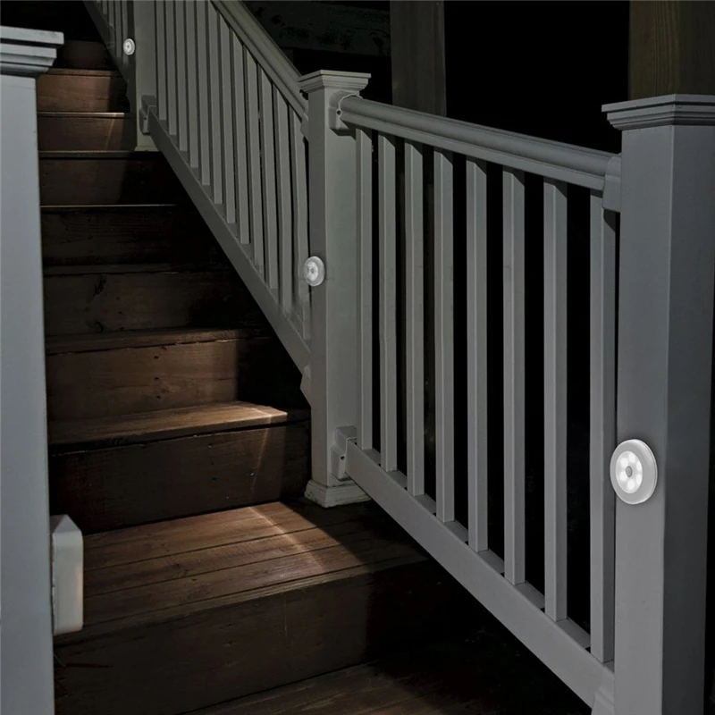 Conduziu a Luz para o Armário Corredor da Lâmpada do Armário de Parede Bochsbc Sensor Infravermelho Noite Lâmpada Luzes 6 Leds Movimento Escada Deck Porão 5 Pcs 13 Luzes noturnas