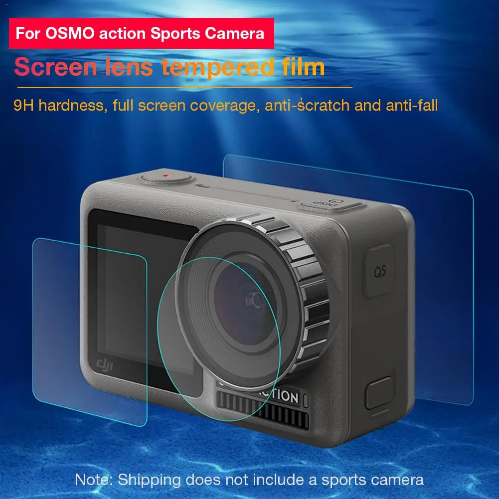 

Camera Screen Tempered Film For DJI OSMO ACTION Sports Camera Protective Film Set Pocket Camera Accessories Screen Protector