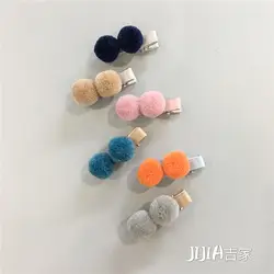 Корейские аксессуары для волос милый шар цвет зажим «утиный клюв» Дети pin сторона головной убор