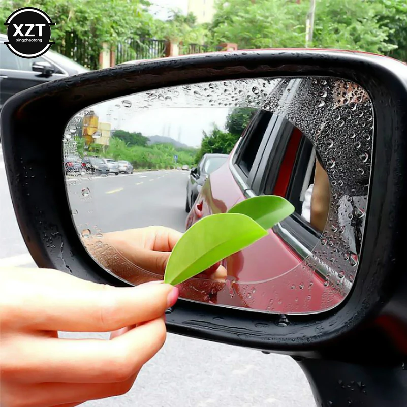 2 шт. Автомобильная противотуманная зеркальная защитная пленка заднего вида на окно, прозрачная непромокаемая Защитная мягкая пленка для зеркала заднего вида, автомобильные аксессуары