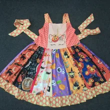 Wholesale/retail unicorn dress baby girls cute pumpkins kids dresses halloween style children's clothing gxj
