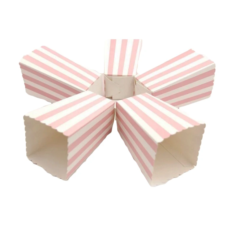 

12pcs Pink Wave Dot Paper Popcorn Boxes Bag Birthday Party Favour Wedding Decorations Kids Party Supplies Colorful Stripes