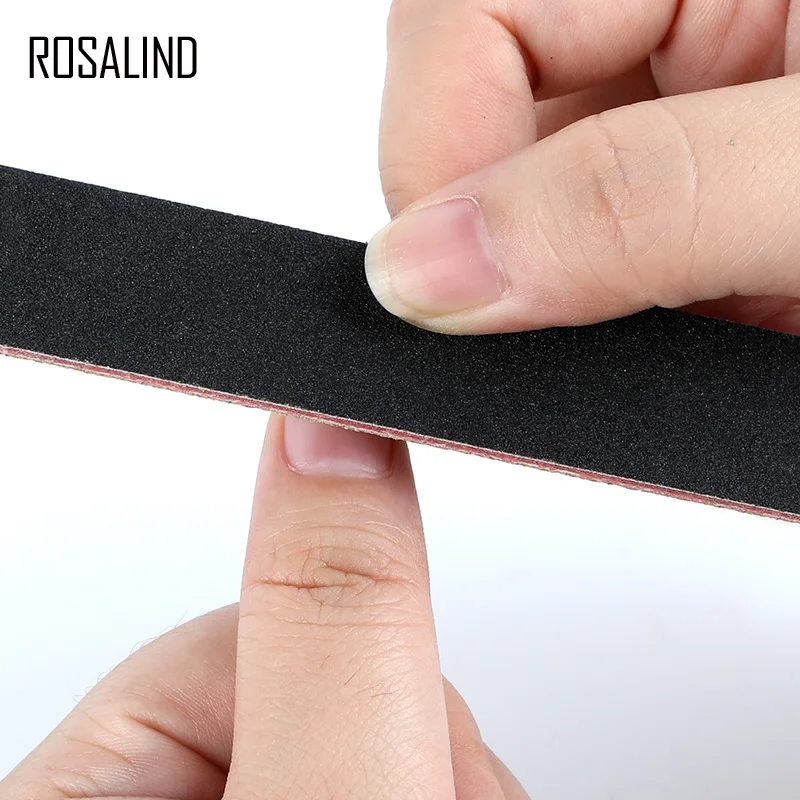 ROSALIND пилка для ногтей 10 шт./компл. черный набор для маникюрные пилочки для ногтей Инструменты полный Профессиональный брусок для шлифовки педикюра дизайн