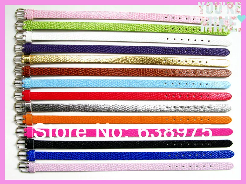 

Factory price 10mm width 210mm length 5pcs DIY Accessories PU Wristband Snake skin Bracelet