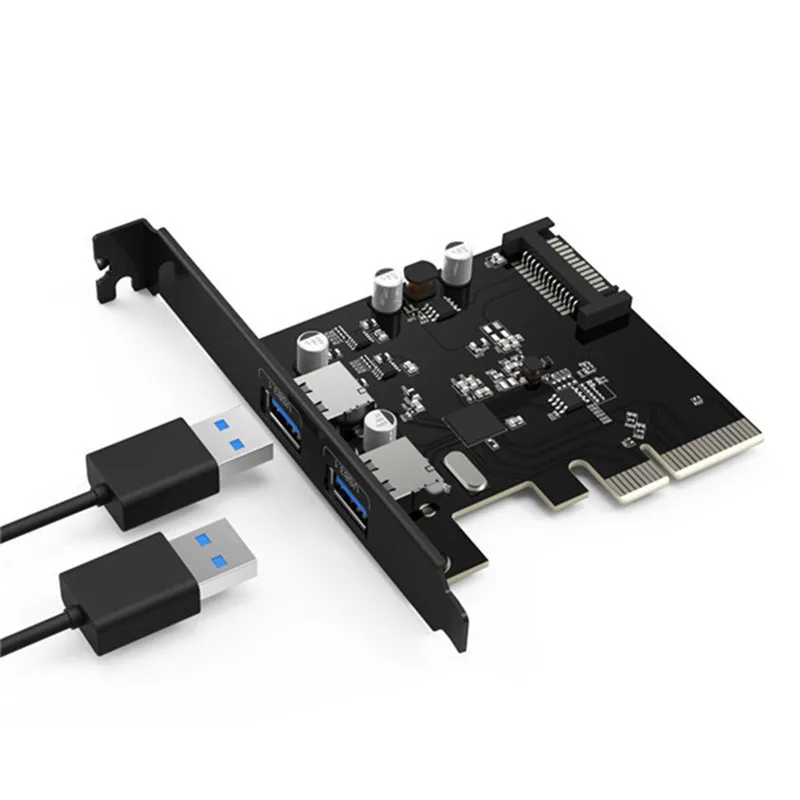 

Original PA31-2P 15 PIN 125x85x8.5mm 2 Ports USB3.1 PCI-E Adapter Hub Controller Adapter Superspeed 10 Gbps Big Power