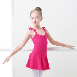 Балетное танцевальное платье на тонких бретельках для девочек, детское гимнастическое трико, хлопковая танцевальная одежда для балета