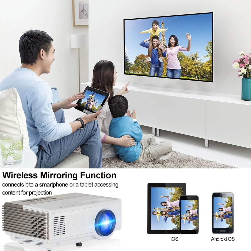  A3/A3AB Portable Mini LED Home Cinema Theater LCD Projector Android 6.0 WiFi Bluetooth Video Wirele - 32783473425