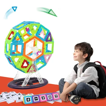 

46PCS Mini Size Ferris Wheel Enlighten Bricks Educational Magnetic Designer Toy Square Triangle DIY Building Toys For Children