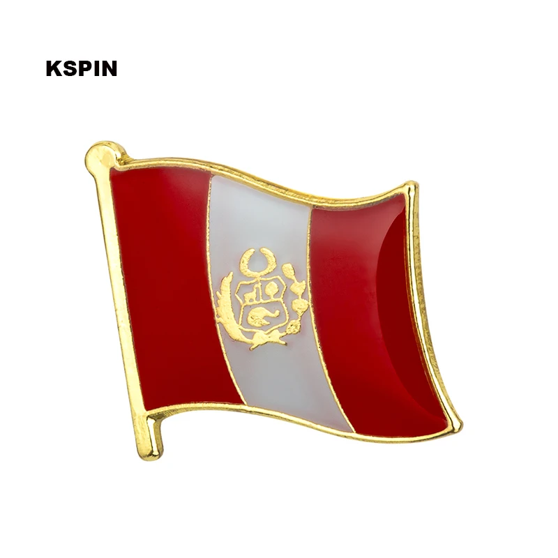 New Peru flag badge pin lapel 100pcs a lot Brooch Icons KS-0231 | Дом и сад