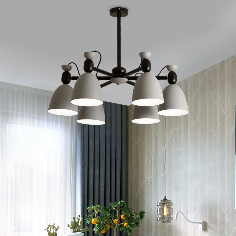 

MDWELL living room simple modern bedroom dining room pendant lamps creative wooden art macaron pendant lights E27 Metal Shade
