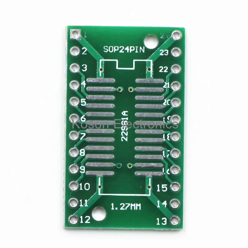 Плата Pinboard SOP24 SSOP24 TSSOP24 к DIP24 PCB SMD DIP Адаптерная плата с шагом 0 65 1 27 мм 10 шт.|pinboard| |