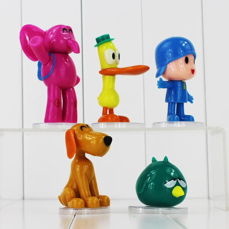 5 шт./лот фигурки Pocoyo из Западного мультфильма игрушки утка пэто слон Нелли собака